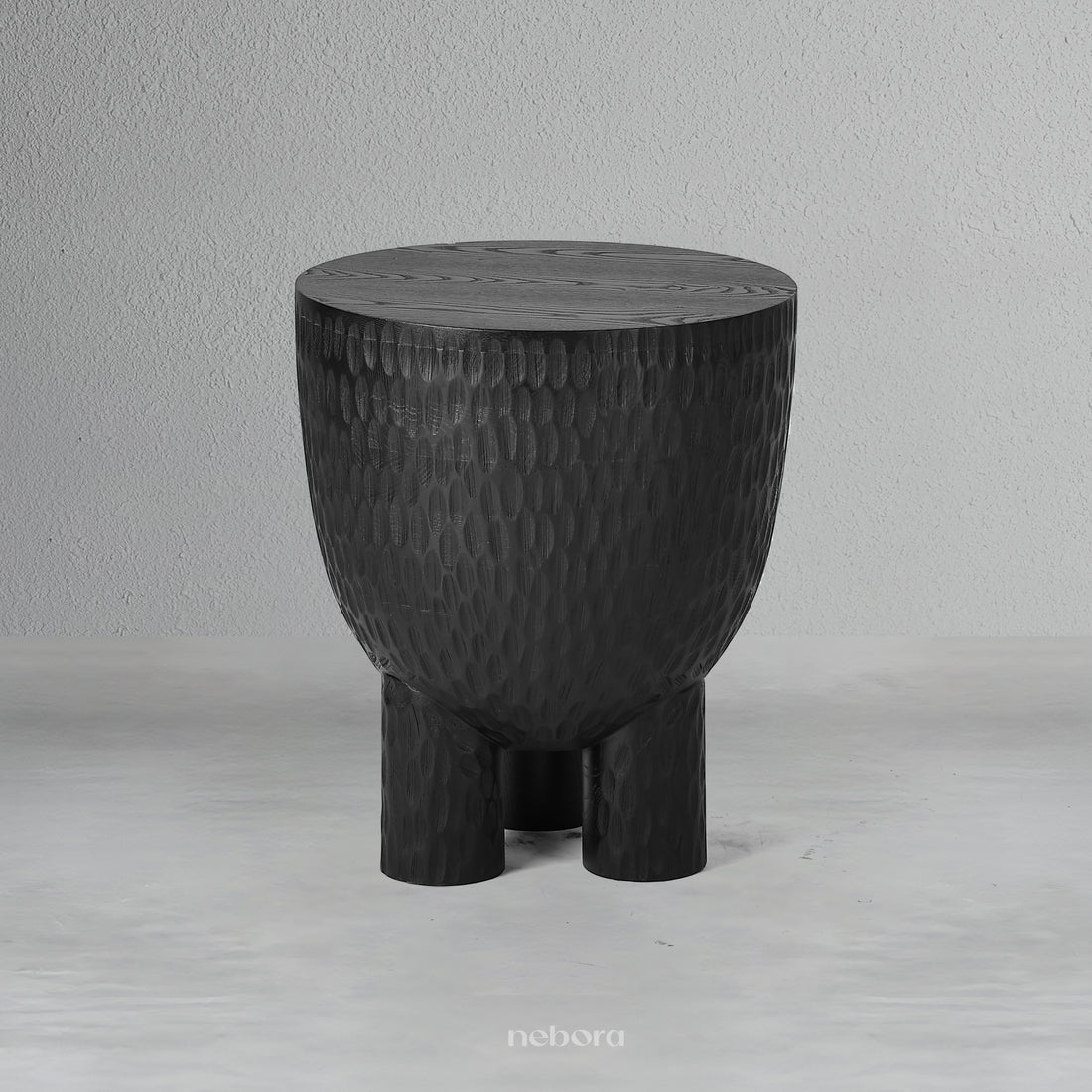 Zulu Hand Chiseled Stool Table