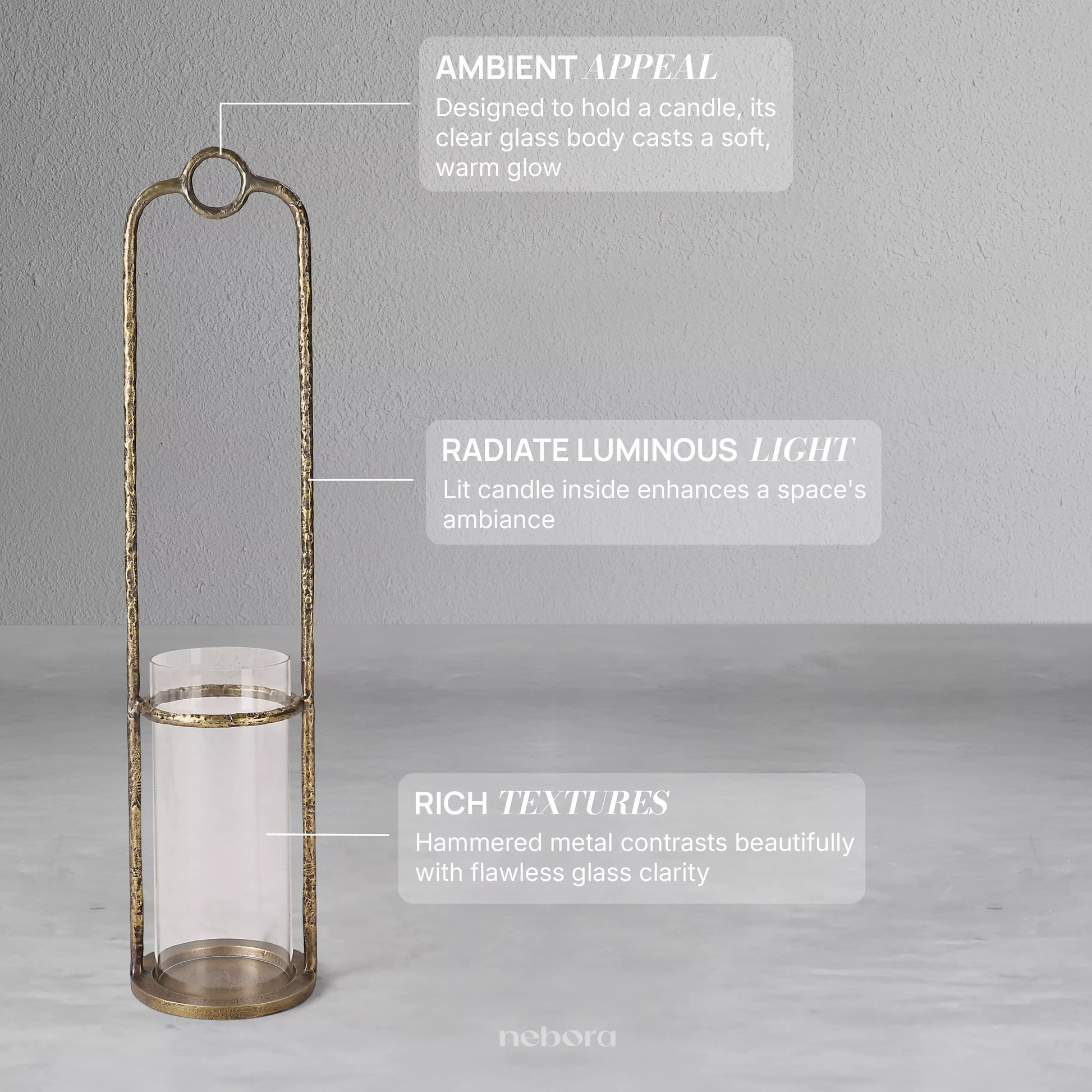 Oxidized Ember Lantern Large | Lanterns & Candle Holders - Nebora