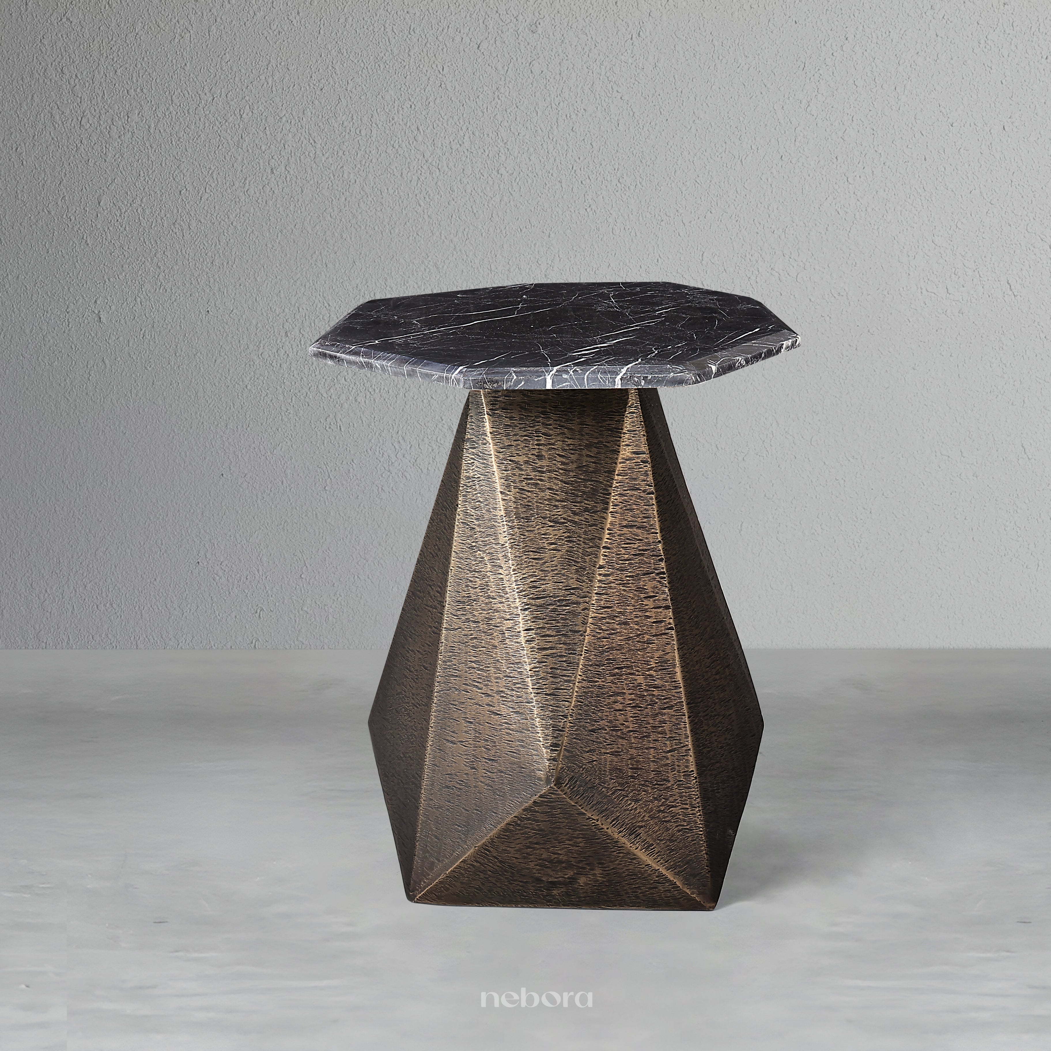 Facet Side Table Marble