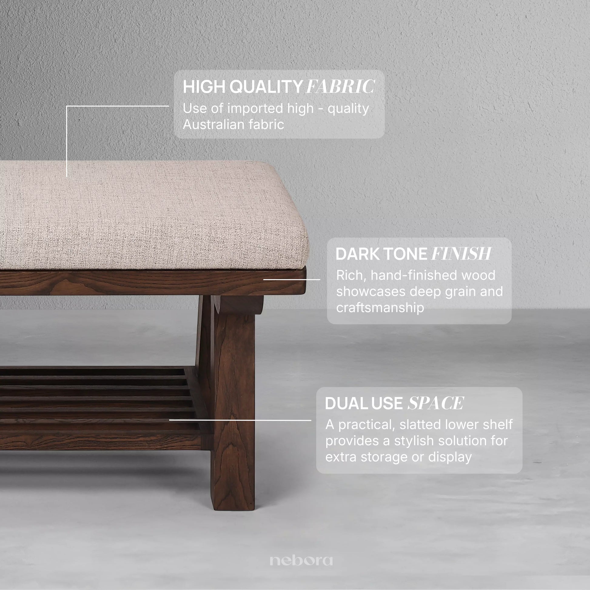 Cotswold Hallway Bench | Benches - Nebora
