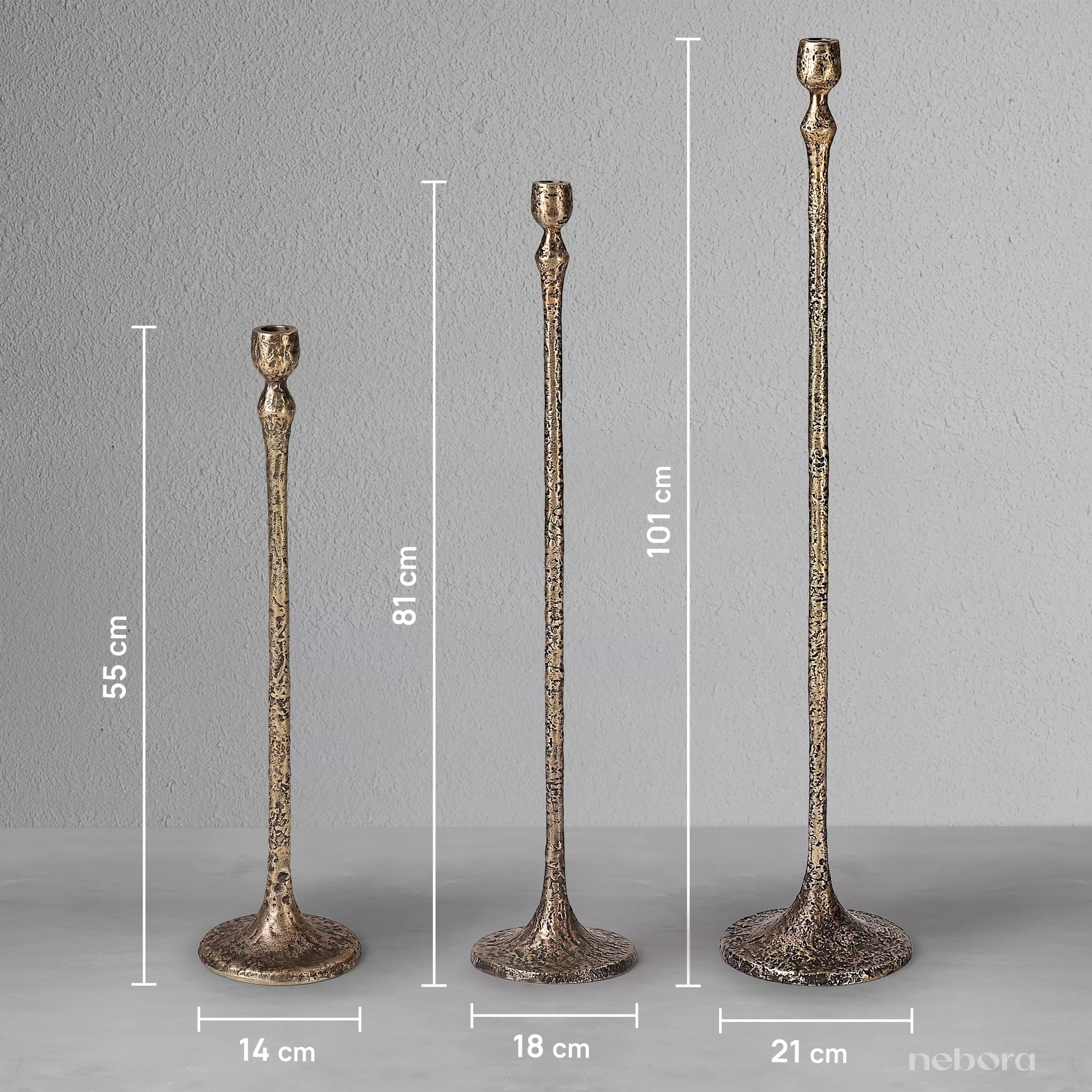 Luminis Candle Stand Set/3 | Lanterns & Candle Holders - Nebora