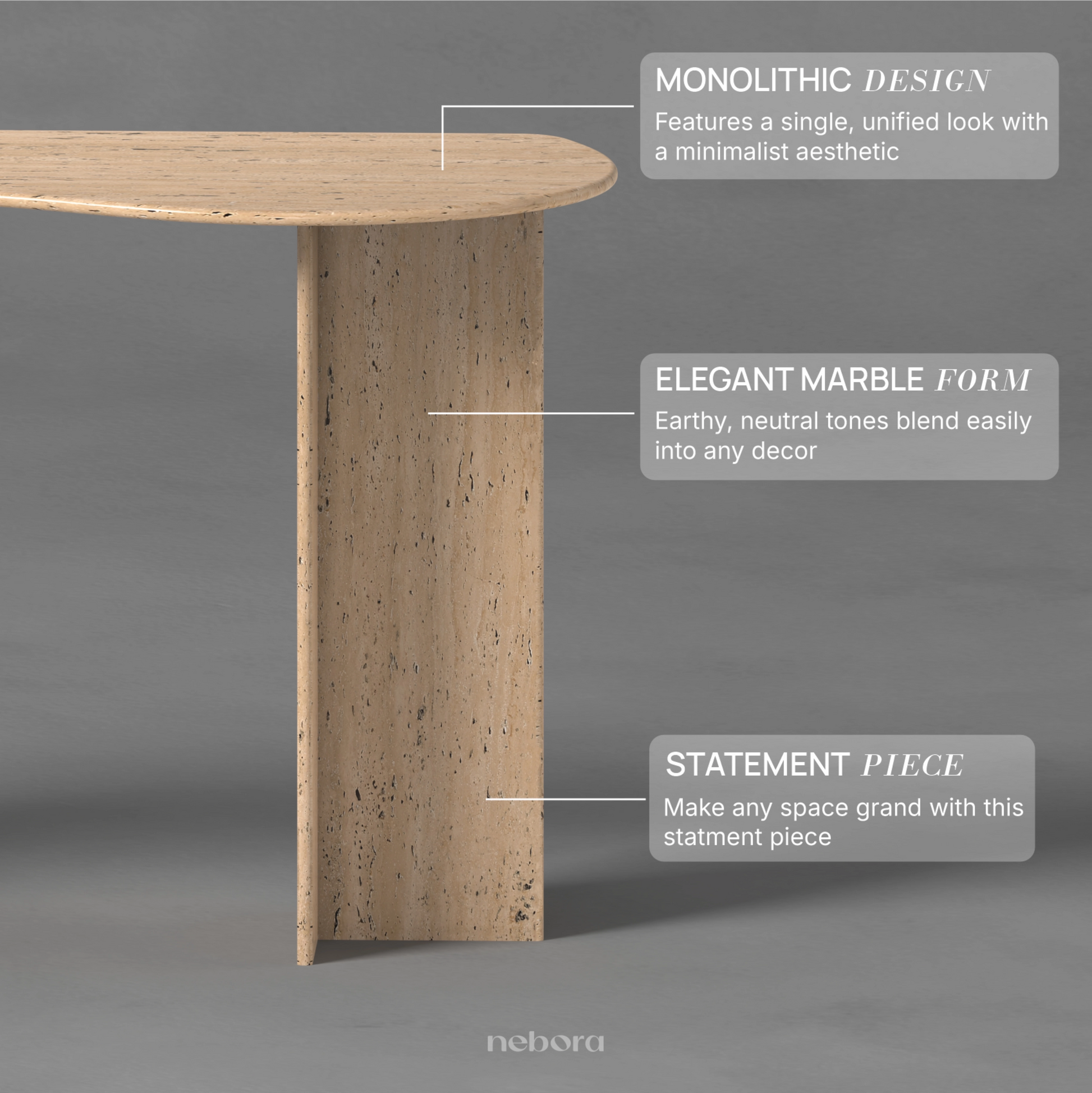 Keystone Marble Console | Consoles - Nebora