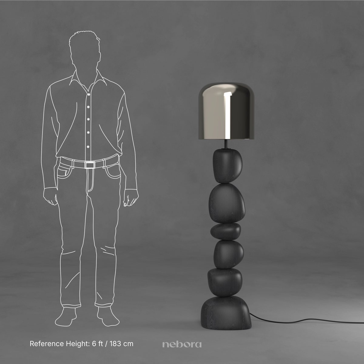 Cairn Floor Lamp Black | - Nebora