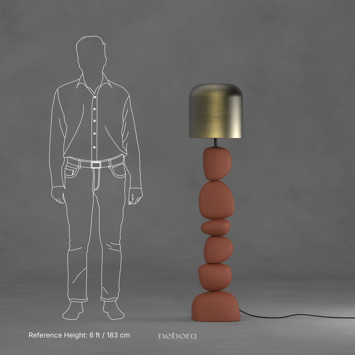 Cairn Floor Lamp Terracotta | - Nebora