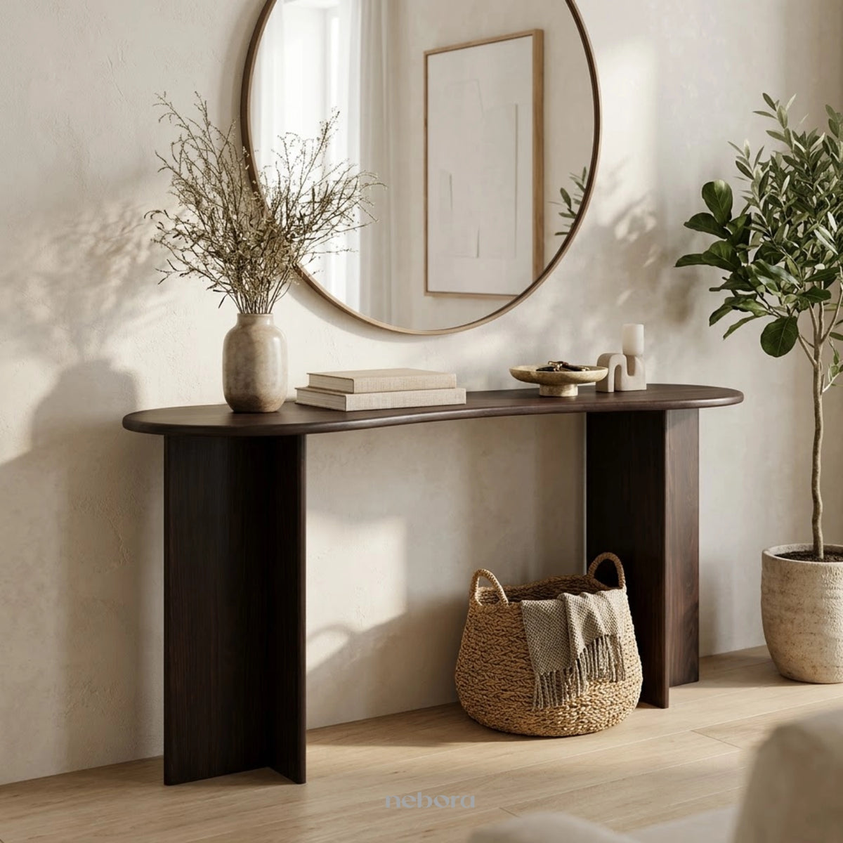 Keystone Wooden Console | Consoles - Nebora