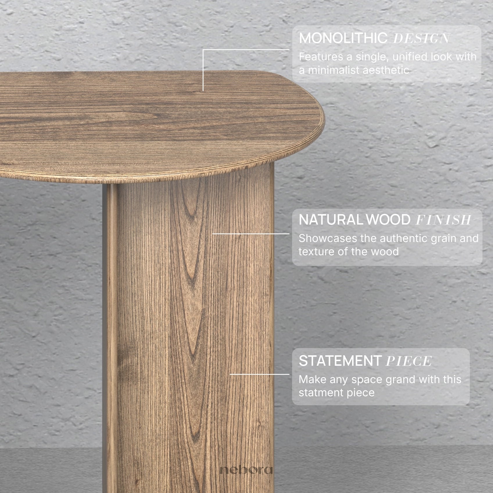 Keystone Wooden Console | Consoles - Nebora