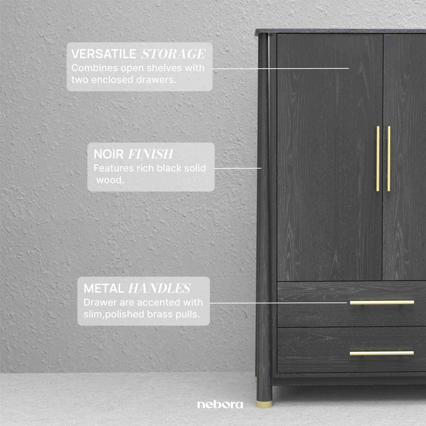 Noir Curator Cabinet | Cabinets - Nebora