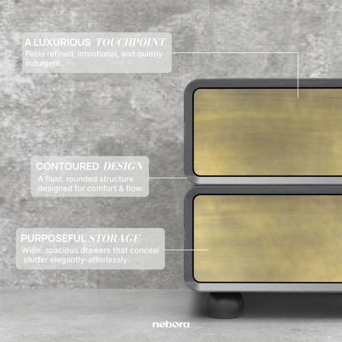 Bron Night Stand | Bedside Tables - Nebora