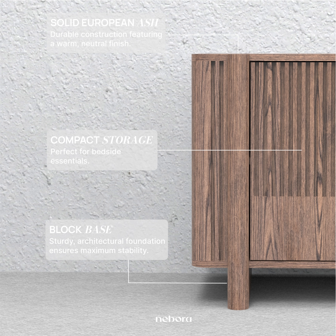 Stria Night Stand | Bedside Tables - Nebora