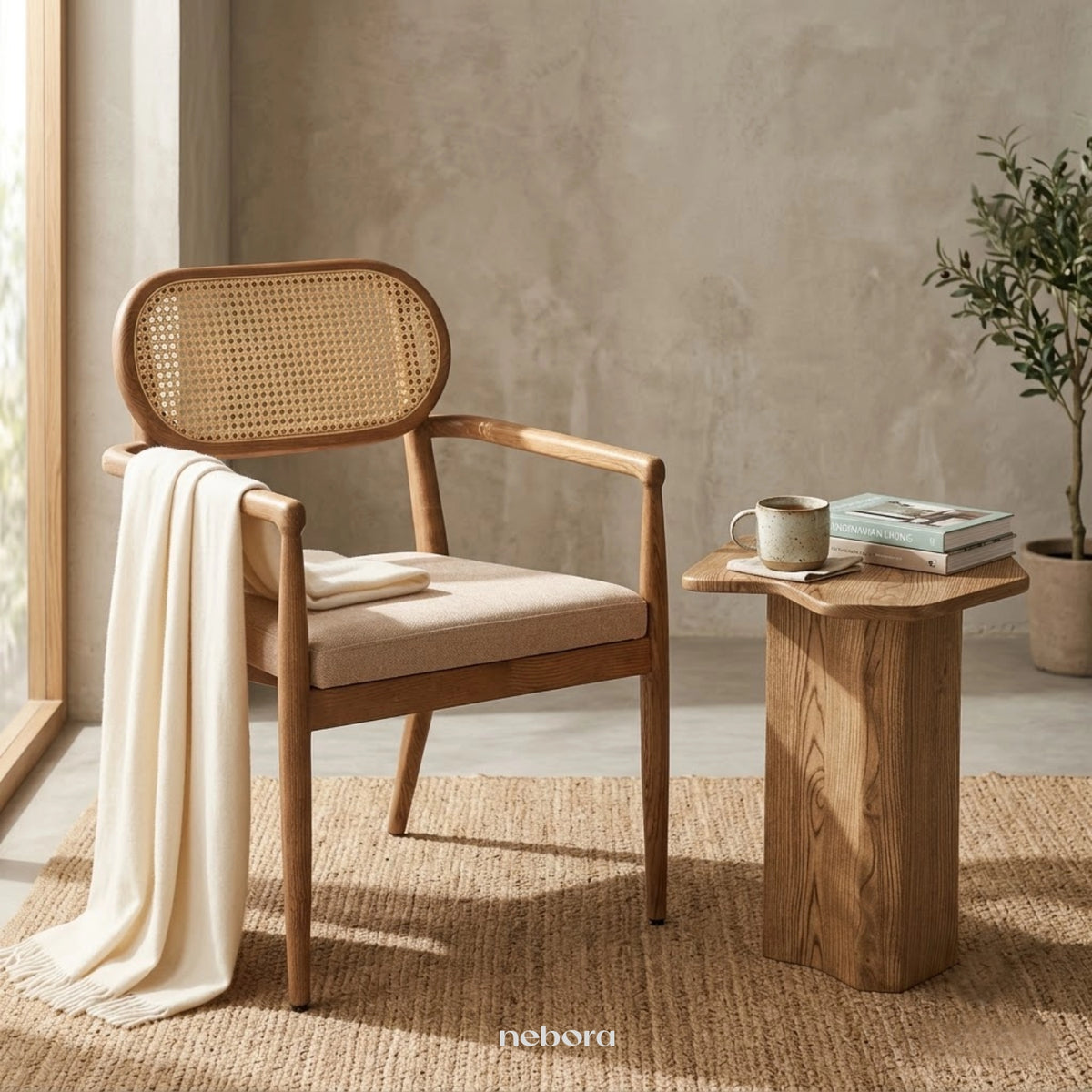 Stela Side Table Wood | Side Tables - Nebora