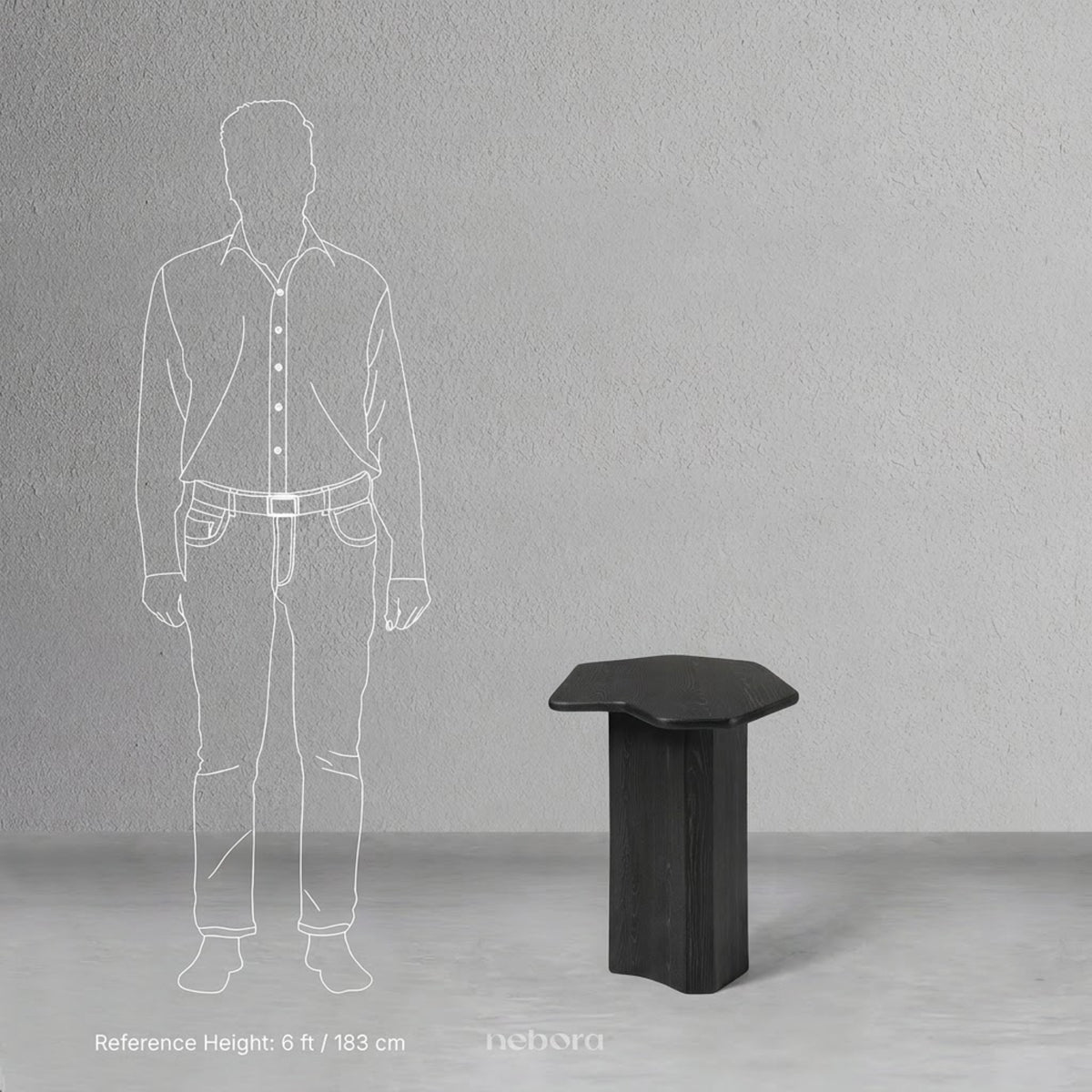 Stela Side Table Wood Black | Side Tables - Nebora