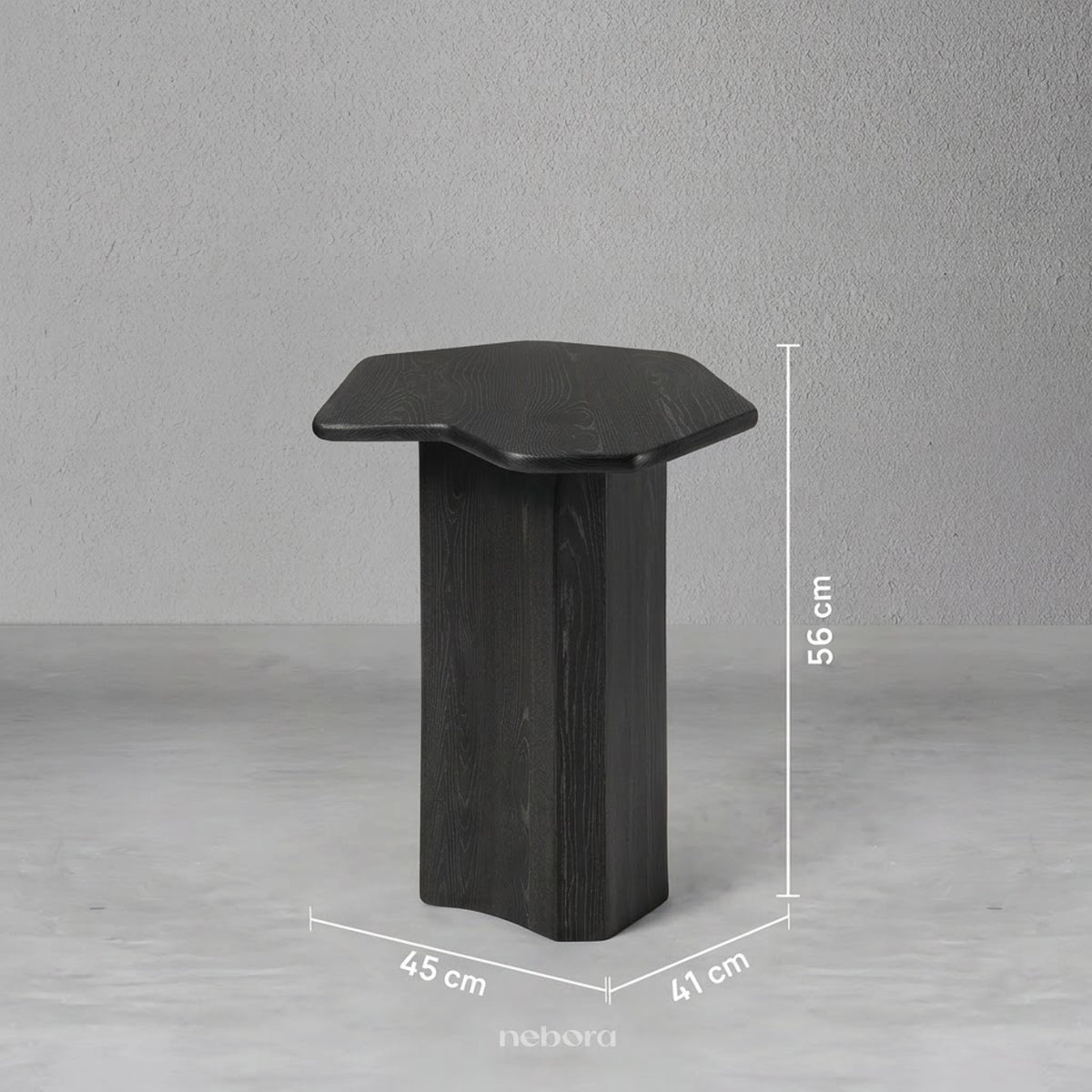 Stela Side Table Wood Black | Side Tables - Nebora