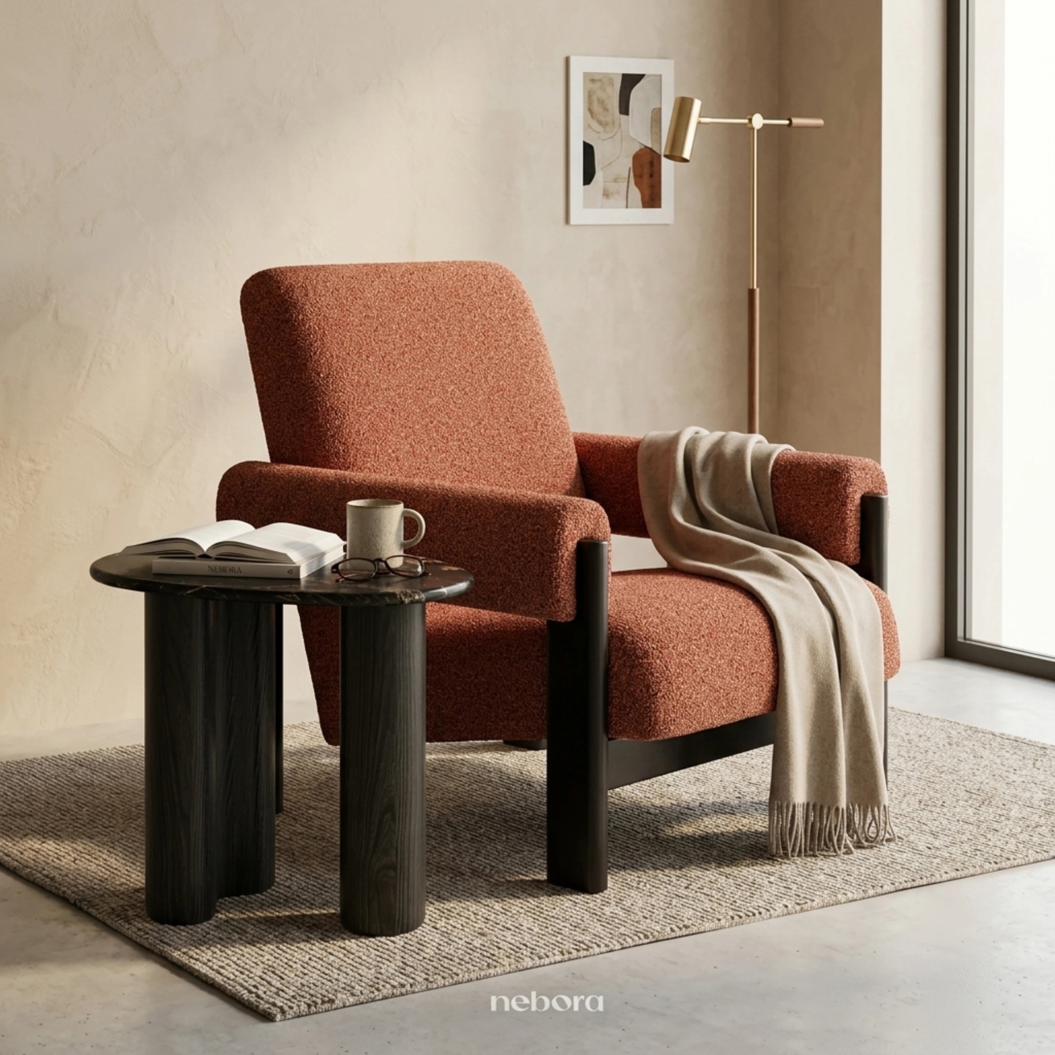 Stonel Side Table Noir | Side Tables - Nebora