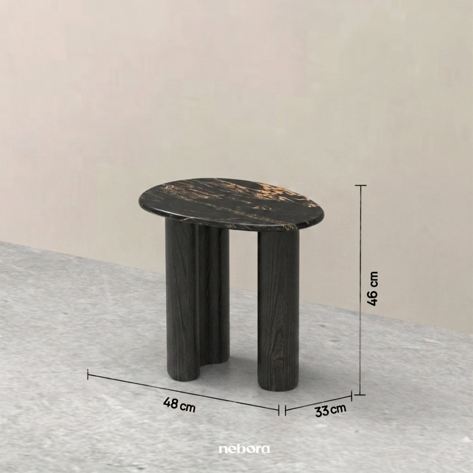 Stonel Side Table Noir | Side Tables - Nebora