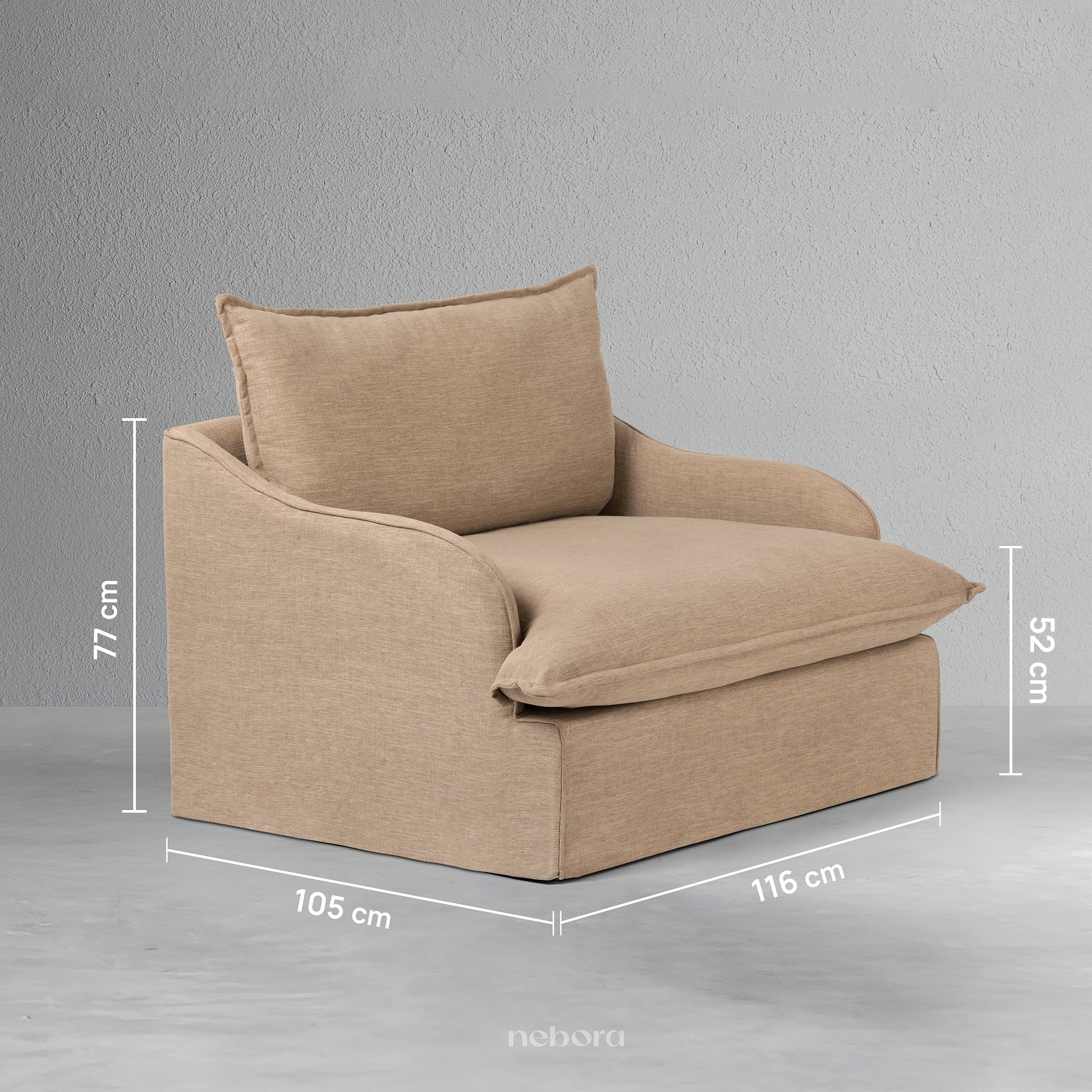 Eira Single Seater Super Sofa | Sofas - Nebora