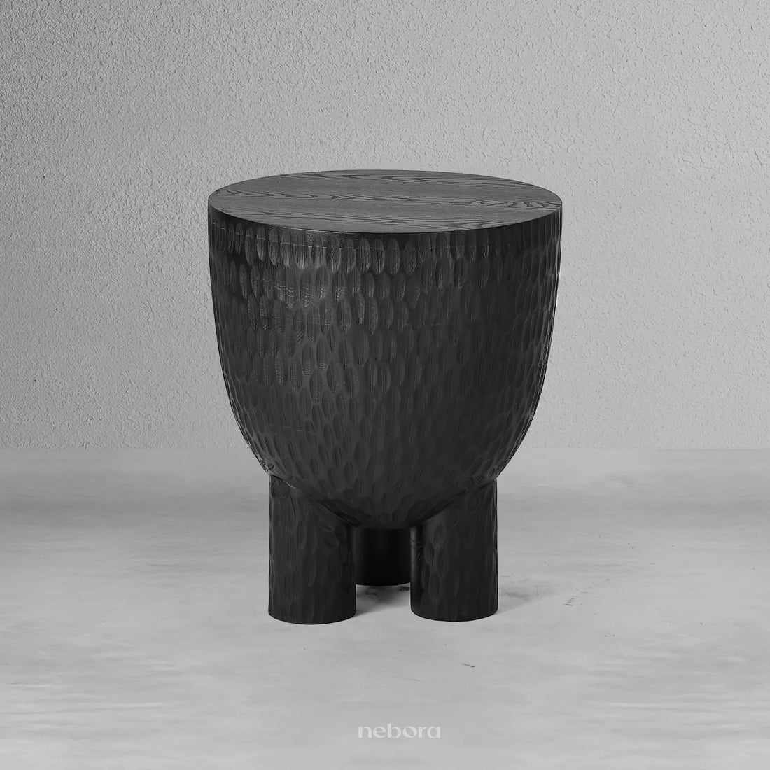 Zulu Hand Chiseled Stool Table
