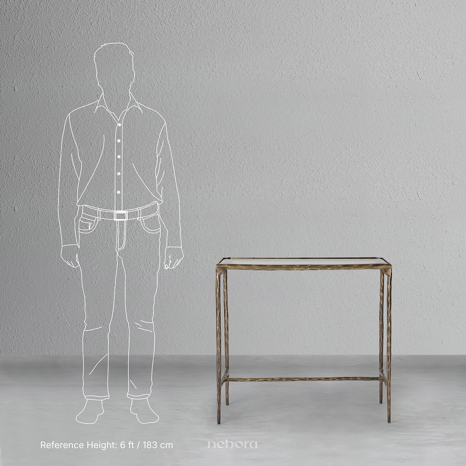 Lunar Hammered Console Table | Consoles - Nebora
