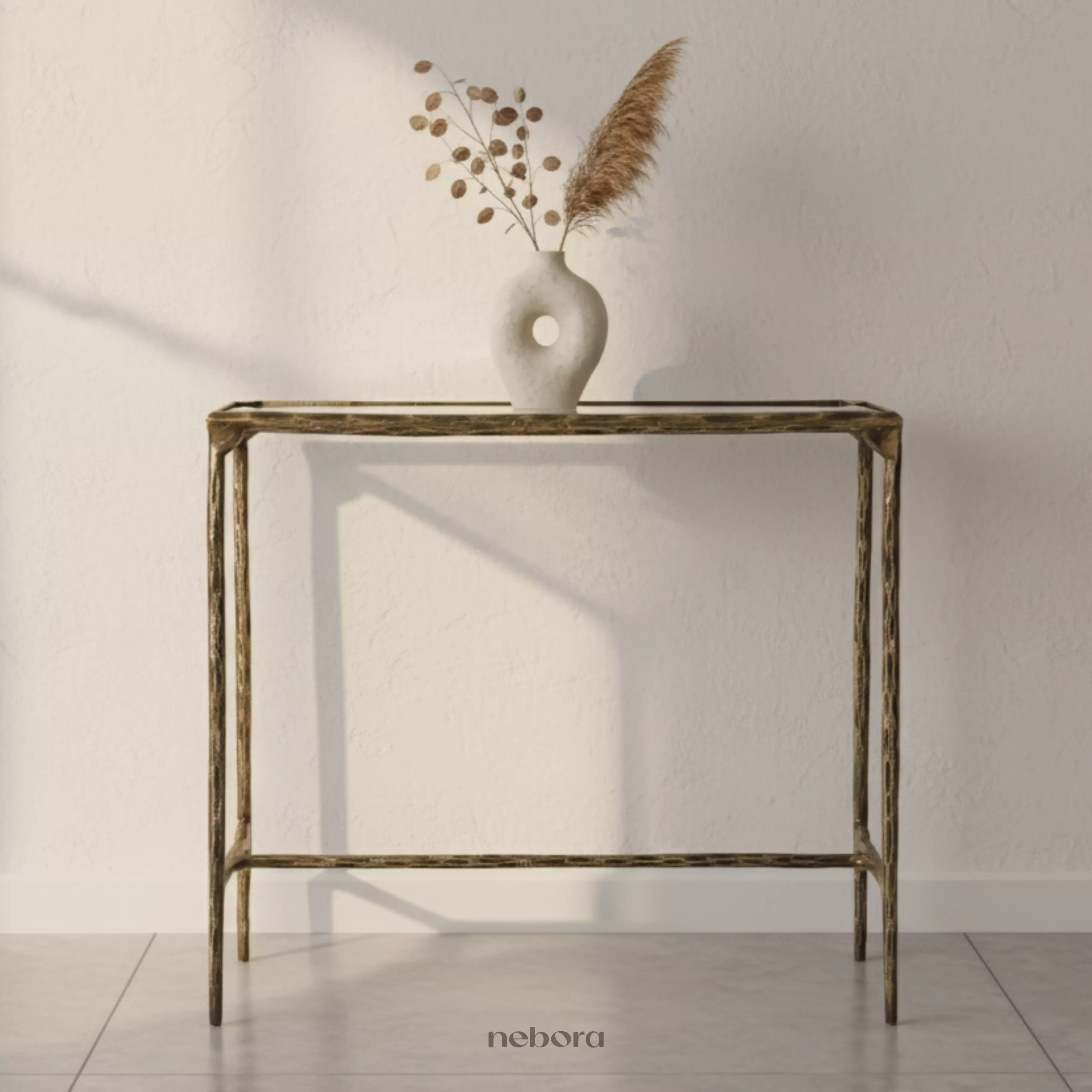 Lunar Hammered Console Table