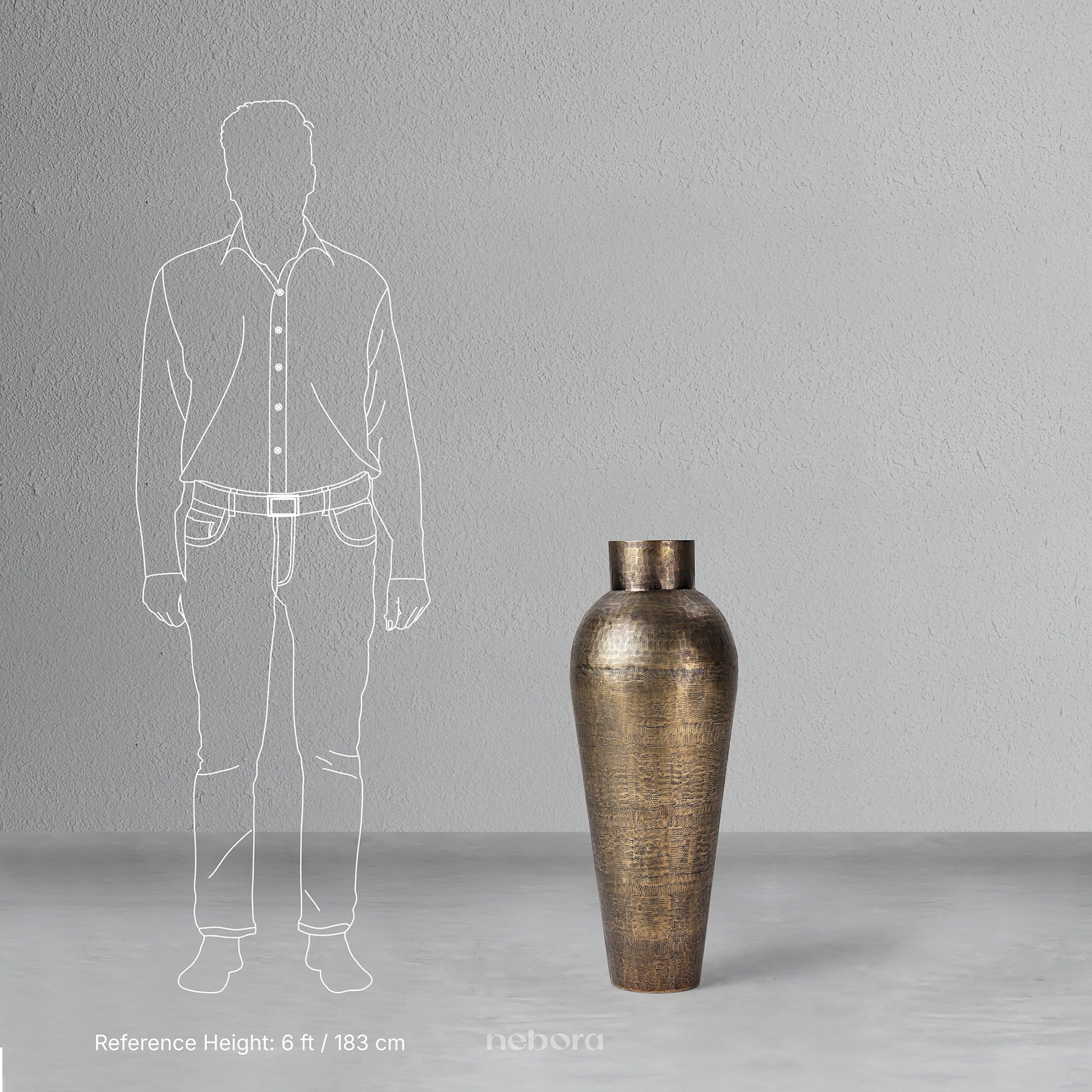 Amphora Round Floor Vase | Vases - Nebora