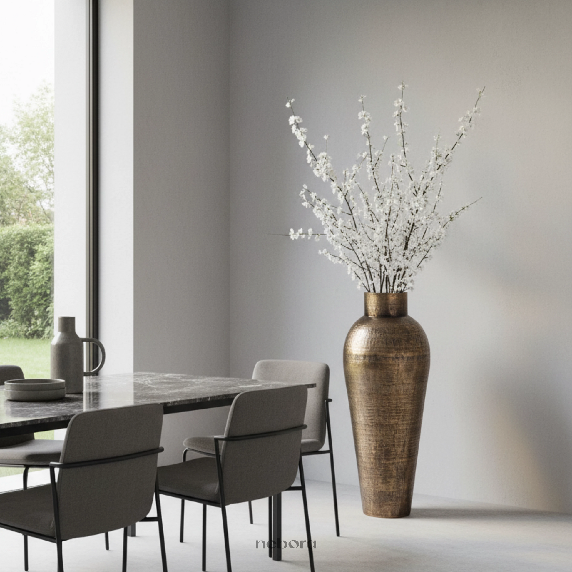 Amphora Round Floor Vase | Vases - Nebora