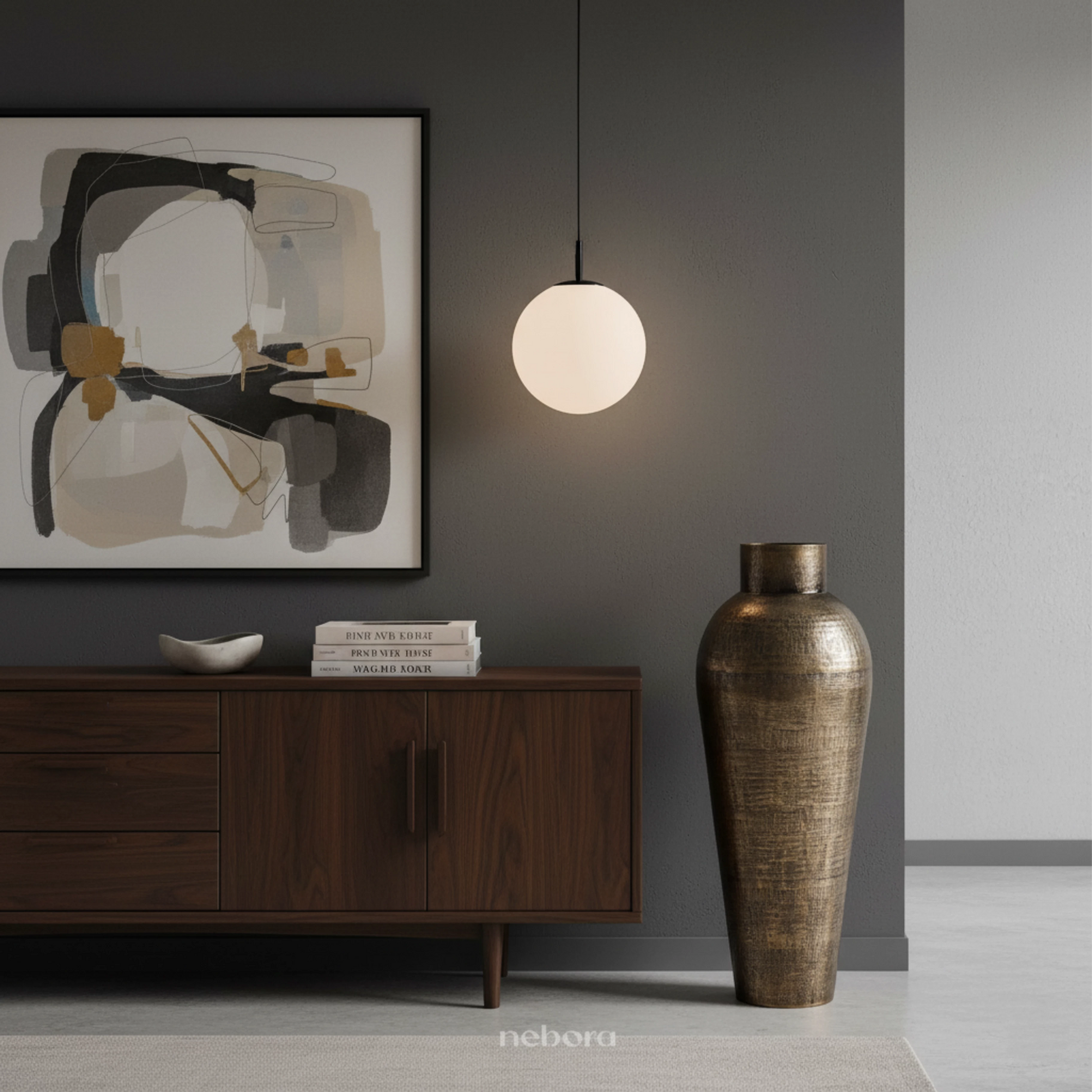 Amphora Round Floor Vase | Vases - Nebora