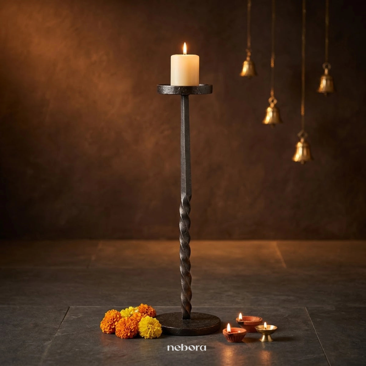 Obsidian Spire Candle Holder Small | Lanterns & Candle Holders - Nebora