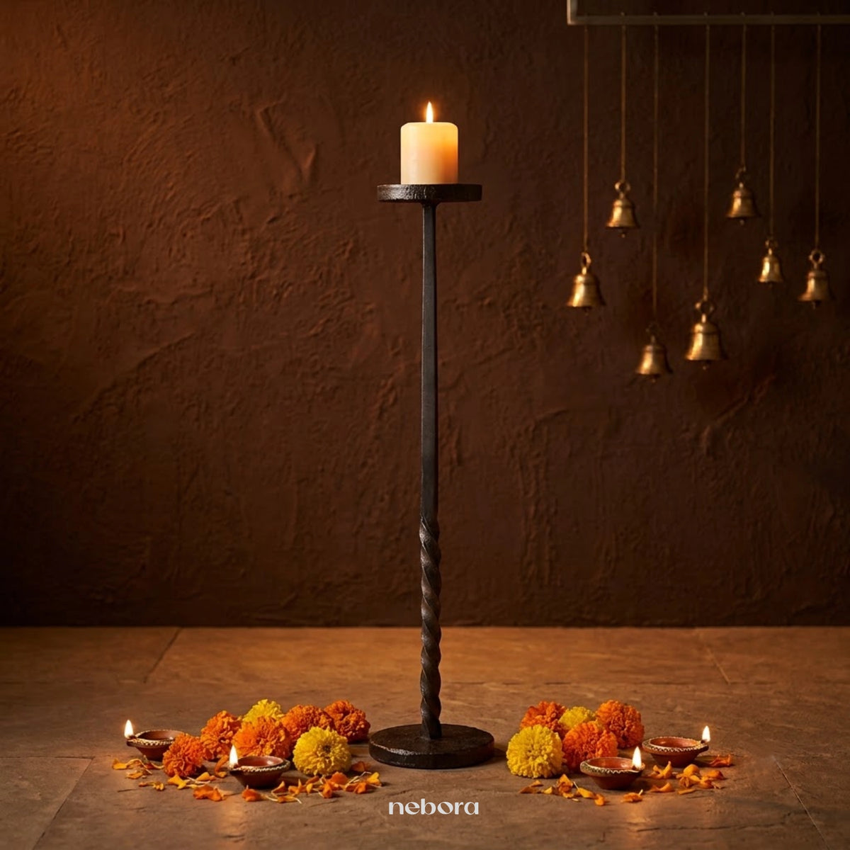 Obsidian Spire Candle Holder Large | Lanterns & Candle Holders - Nebora