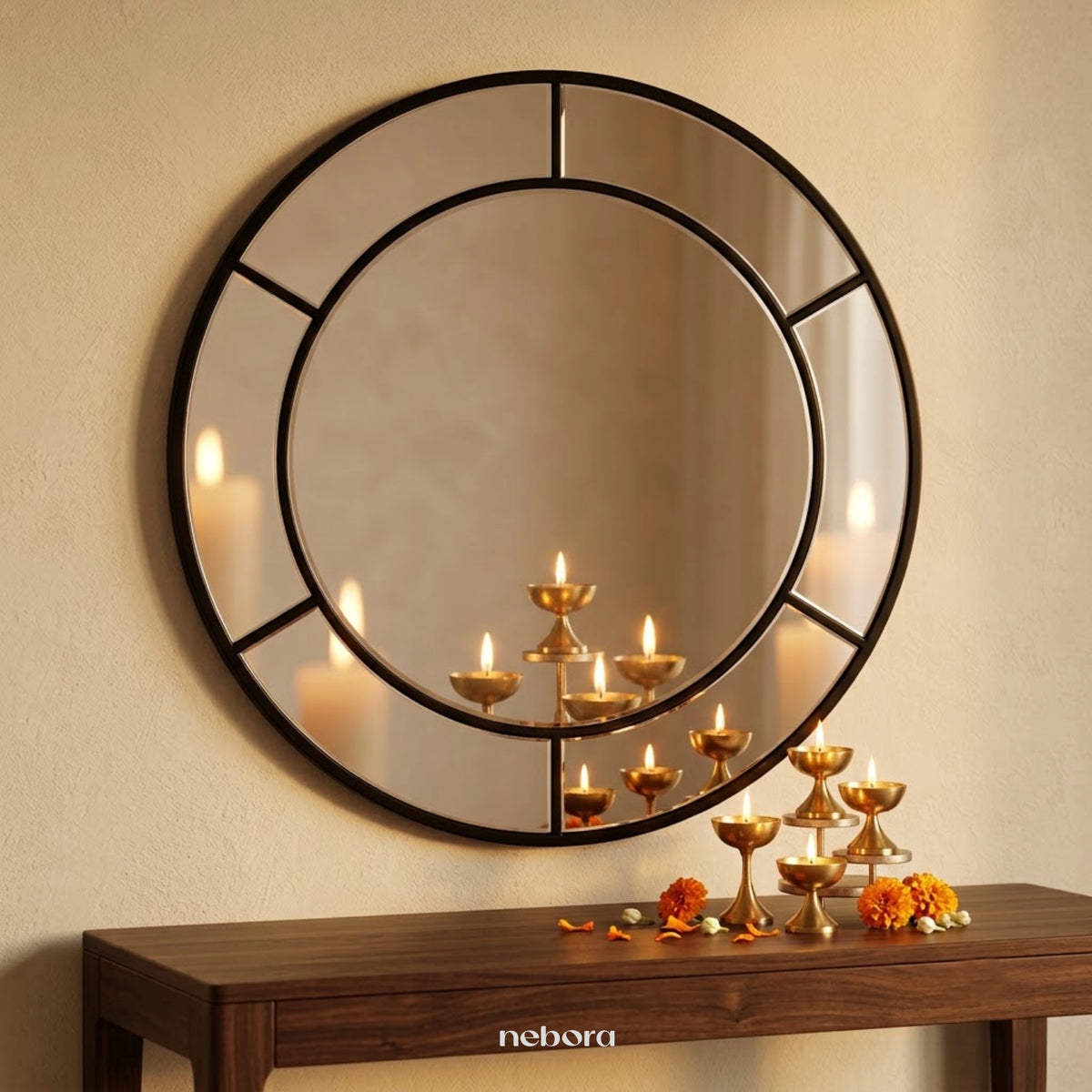 Portal Round Mirror Large | Wall Mirrors - Nebora