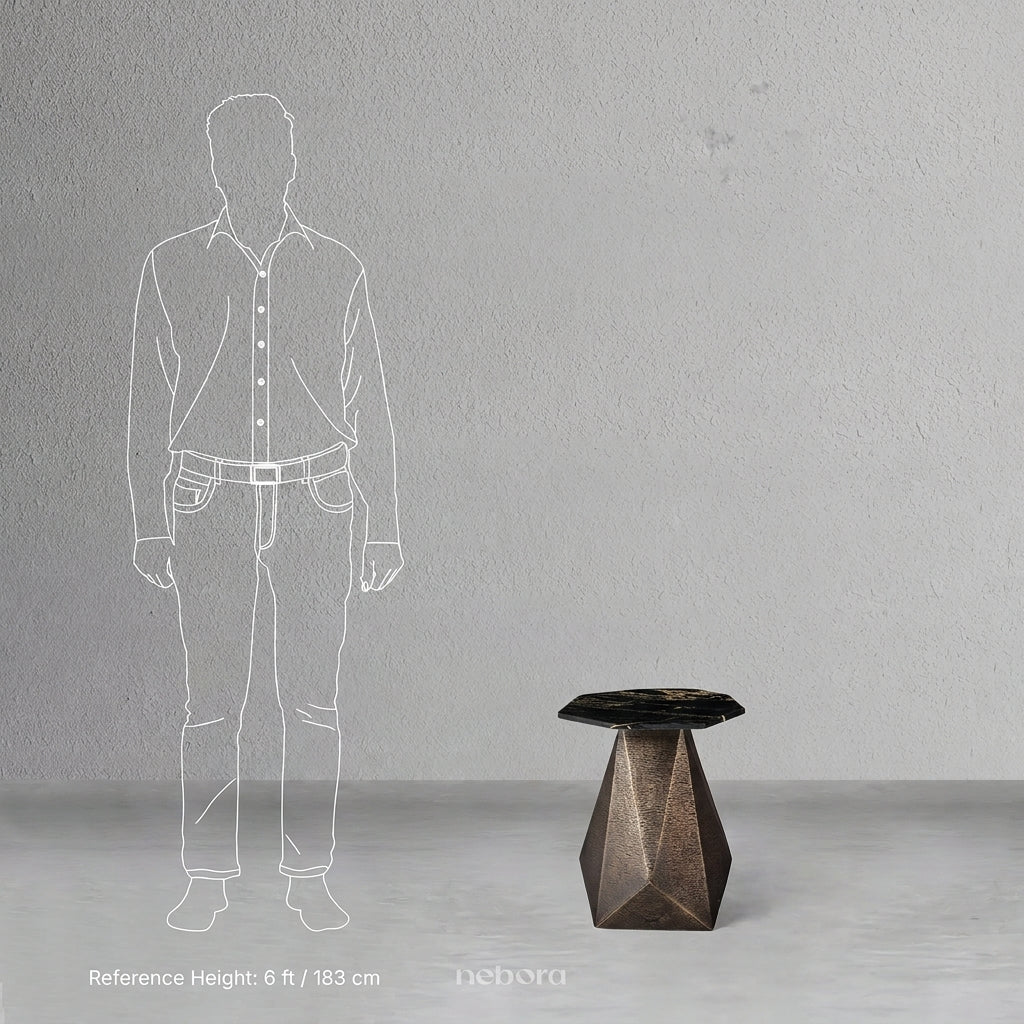 Facet Marble Side Table | Side Tables - Nebora