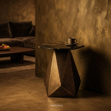 Facet Marble Side Table | Side Tables - Nebora