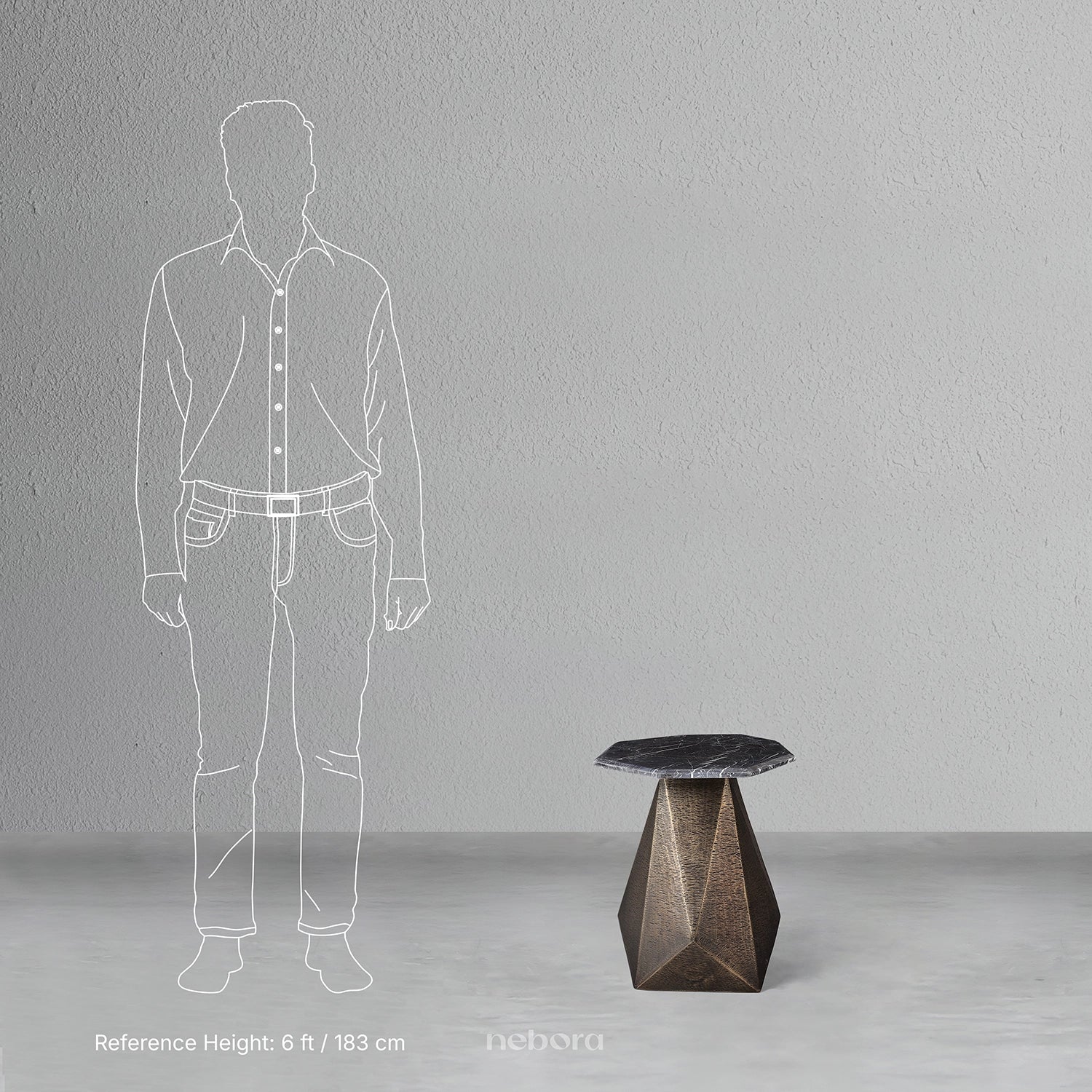 Facet Marble Side Table | Side Tables - Nebora