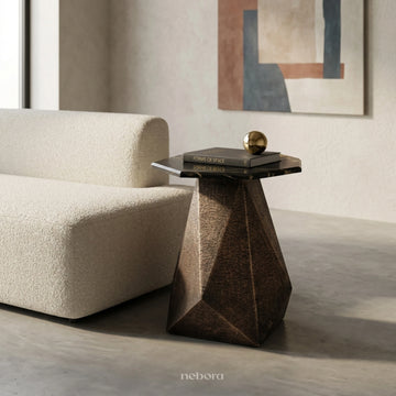 Facet Marble Side Table | Side Tables - Nebora