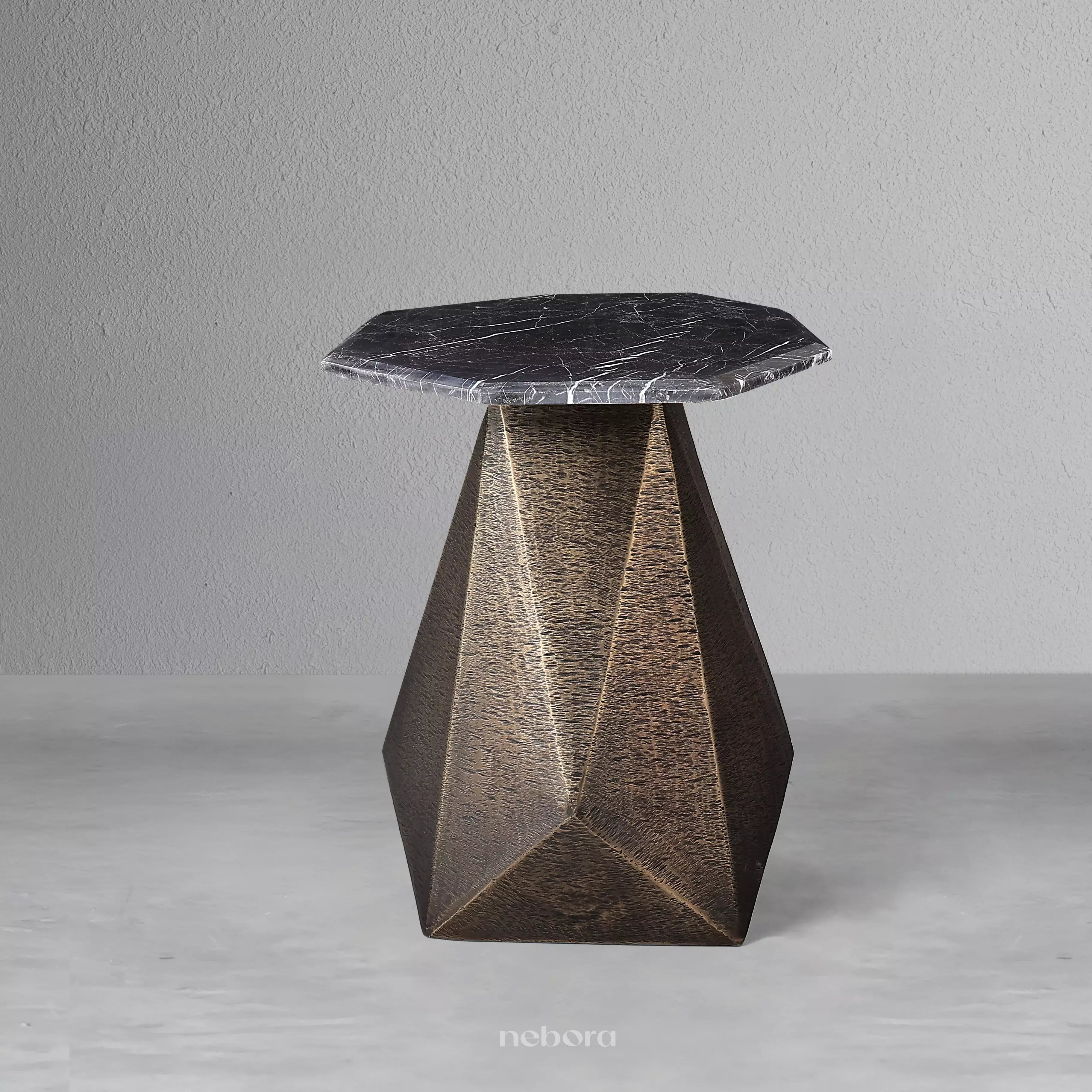 Facet Side Table Marble