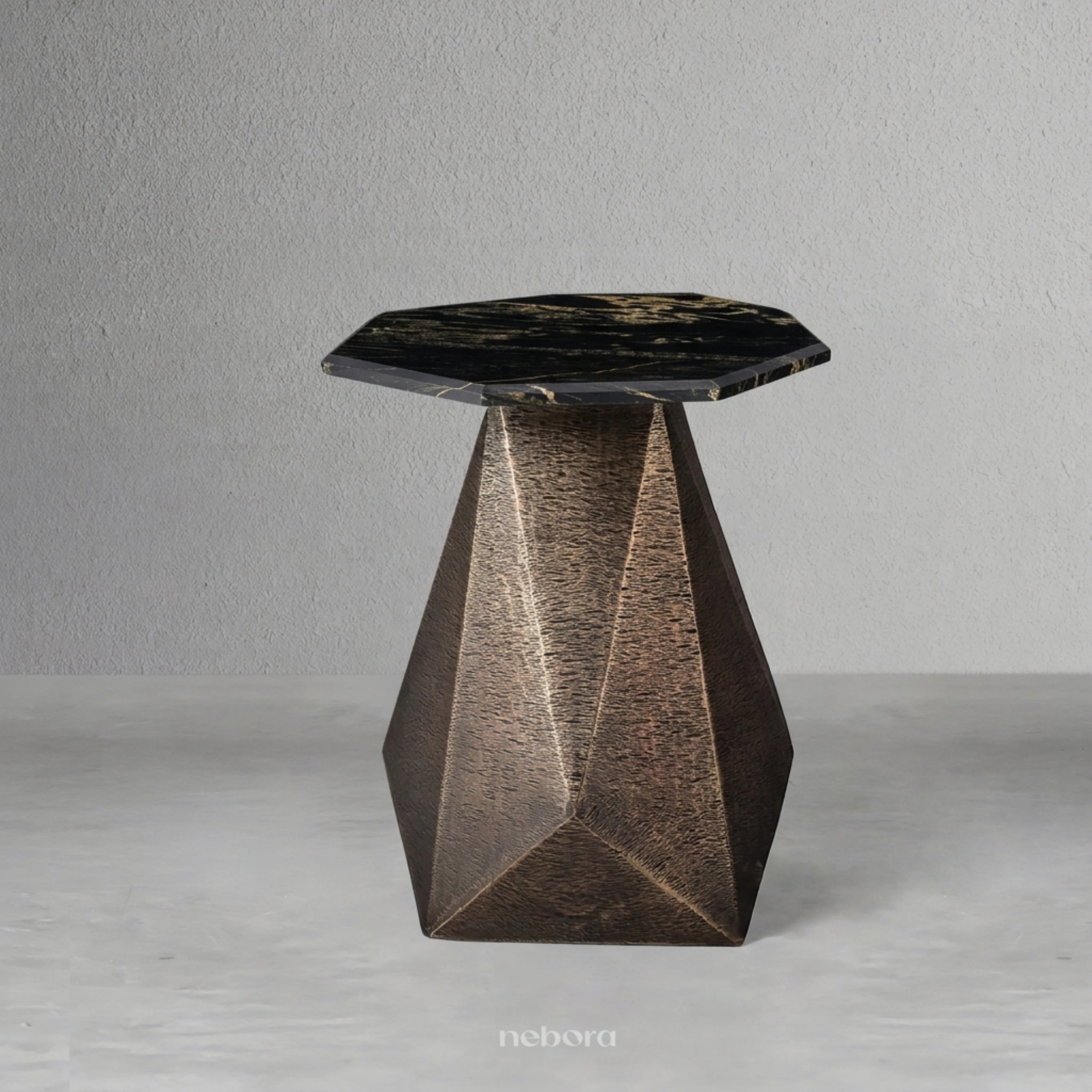Facet Marble Side Table | Side Tables - Nebora