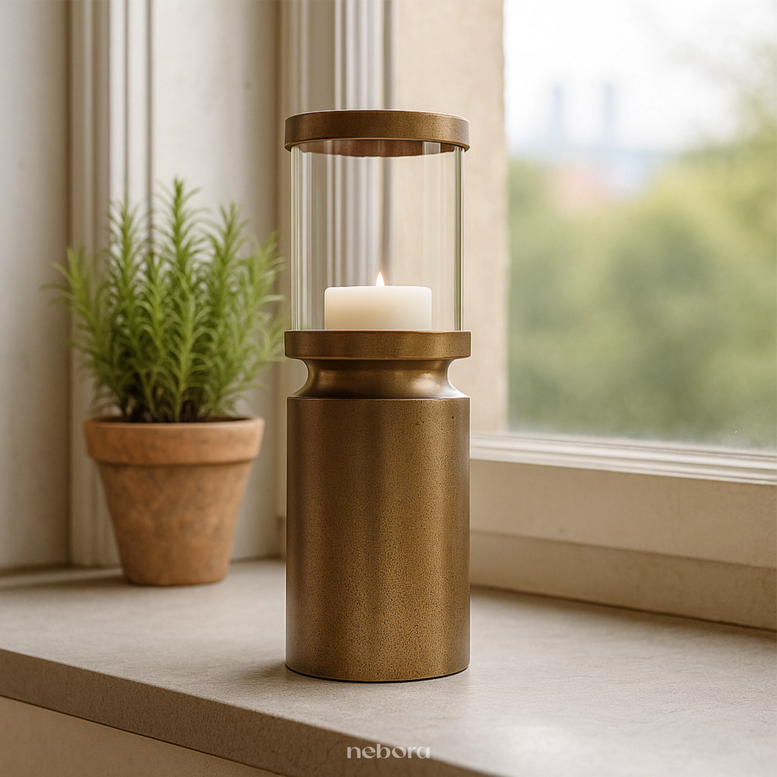 Flicker Hurricane Lantern Large | Lanterns & Candle Holders - Nebora