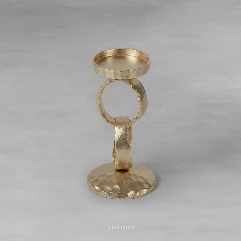 Gold Orbit Candle Holder Small | Lanterns & Candle Holders - Nebora