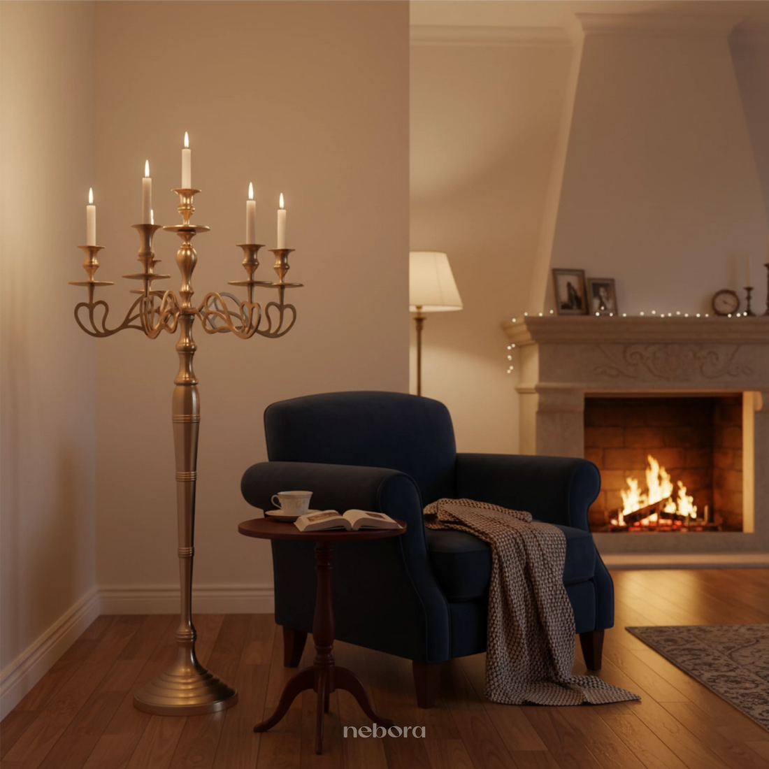 Florentine Pure Brass Candle Abra | Lanterns & Candle Holders - Nebora