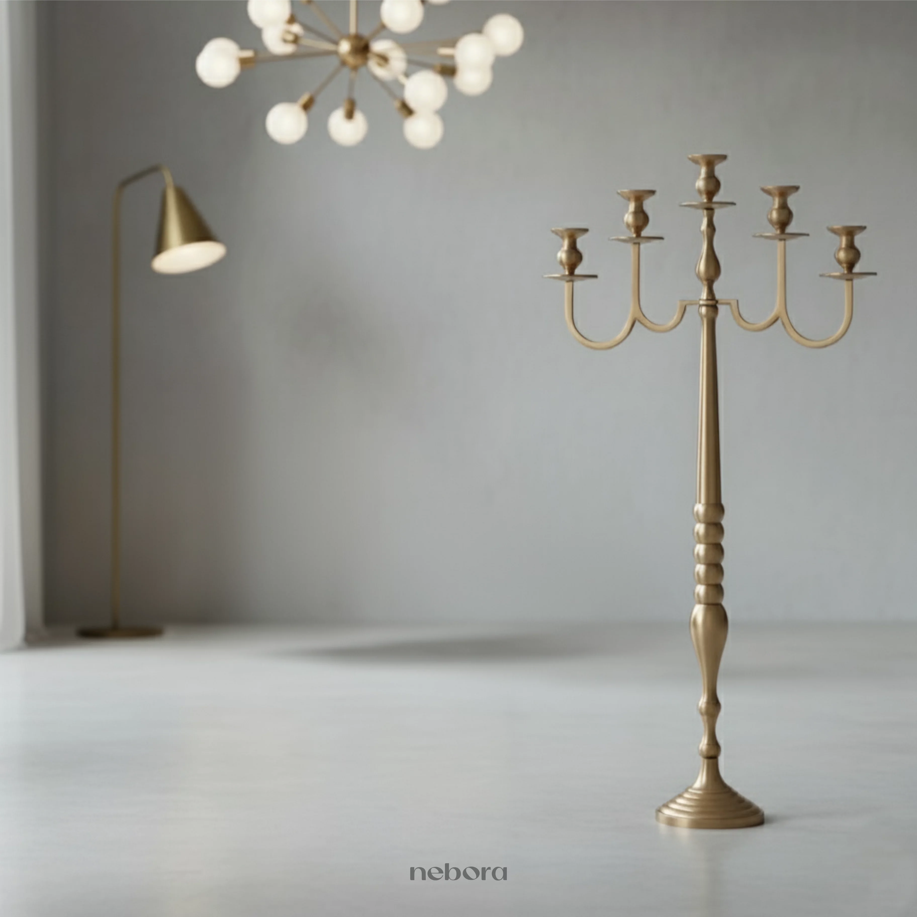 Radiance Pure Brass Candle Abra | Lanterns & Candle Holders - Nebora