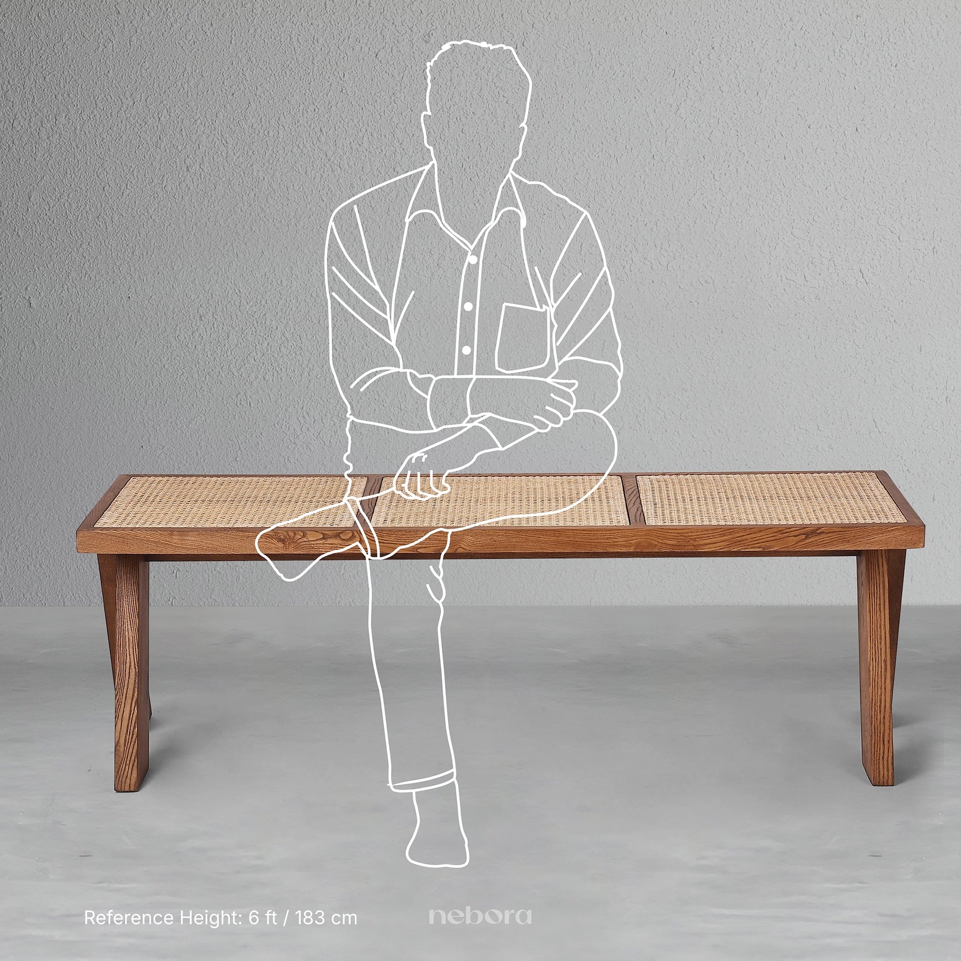 Homage Pierre Jeanneret Kyoto Bench | Benches - Nebora