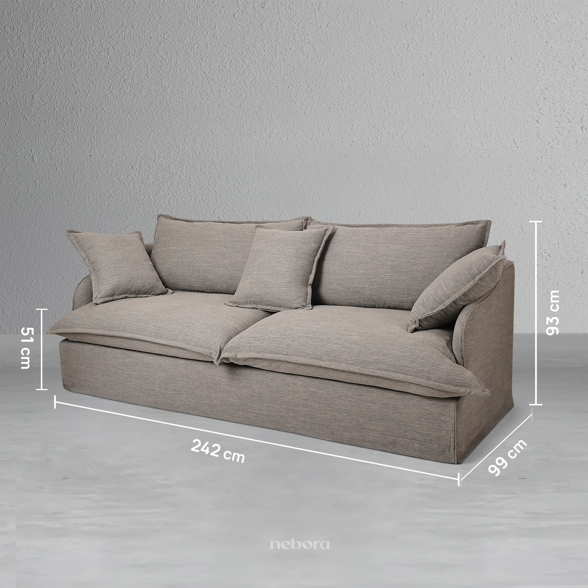 Eira 3-Seater Super Sofa | Sofas - Nebora
