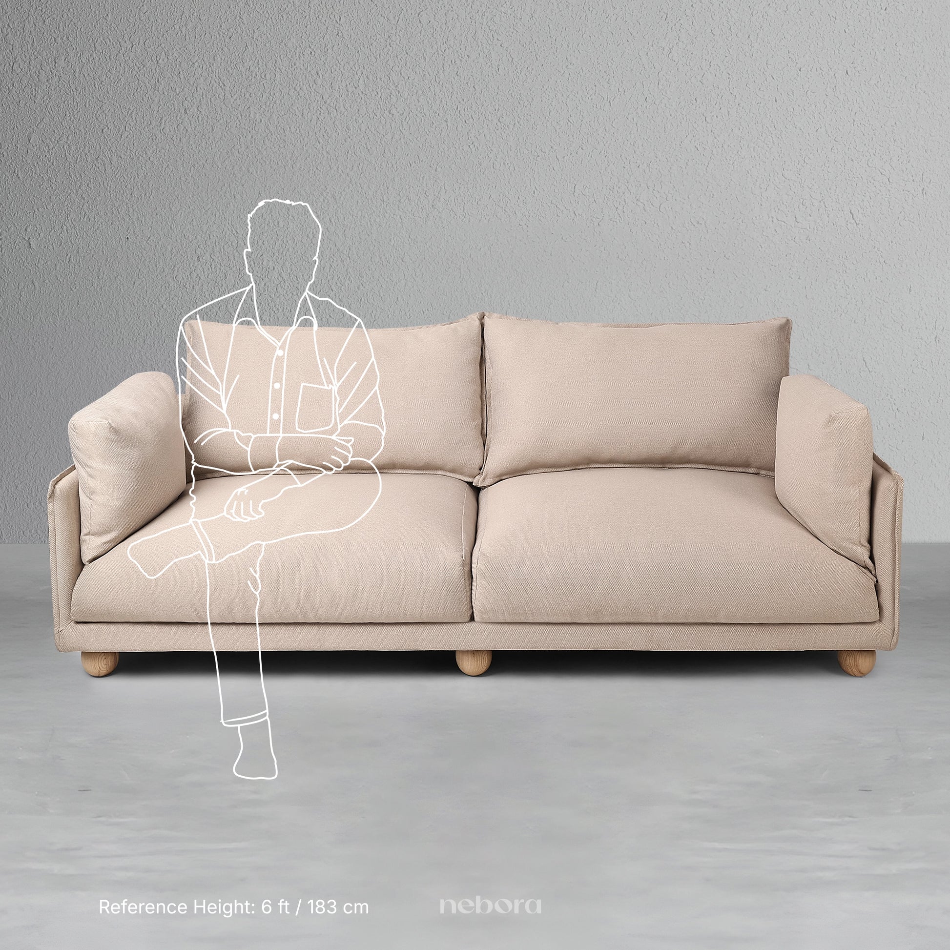Aura 3-Seater Super Sofa | Sofas - Nebora