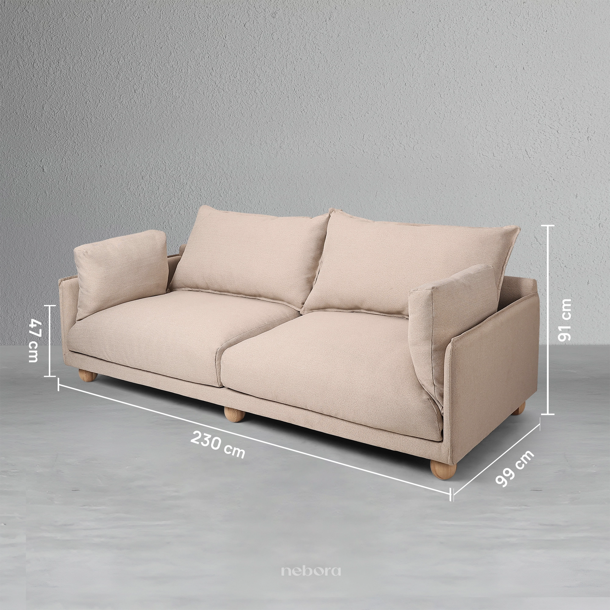 Aura 3-Seater Super Sofa | Sofas - Nebora