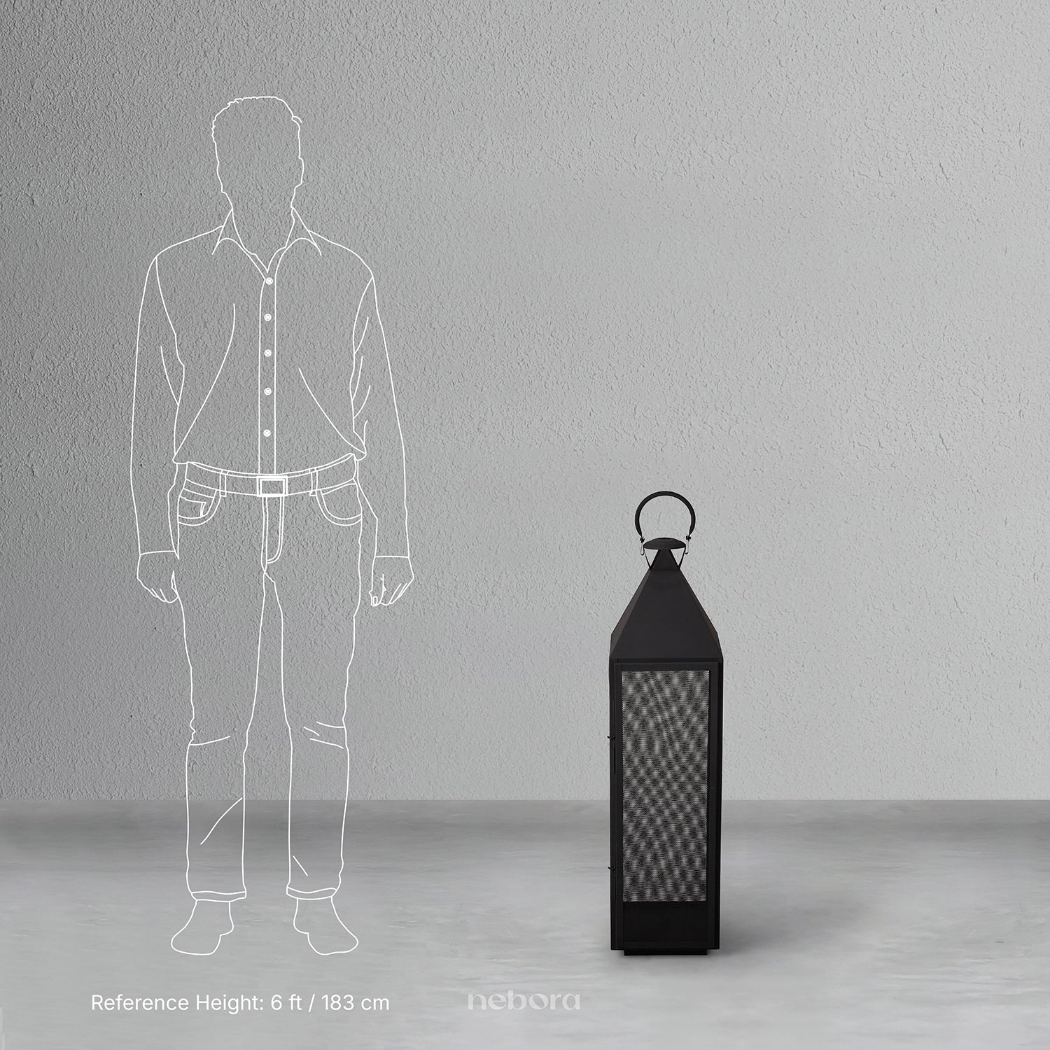Black Mesh Lantern Medium | Lanterns & Candle Holders - Nebora