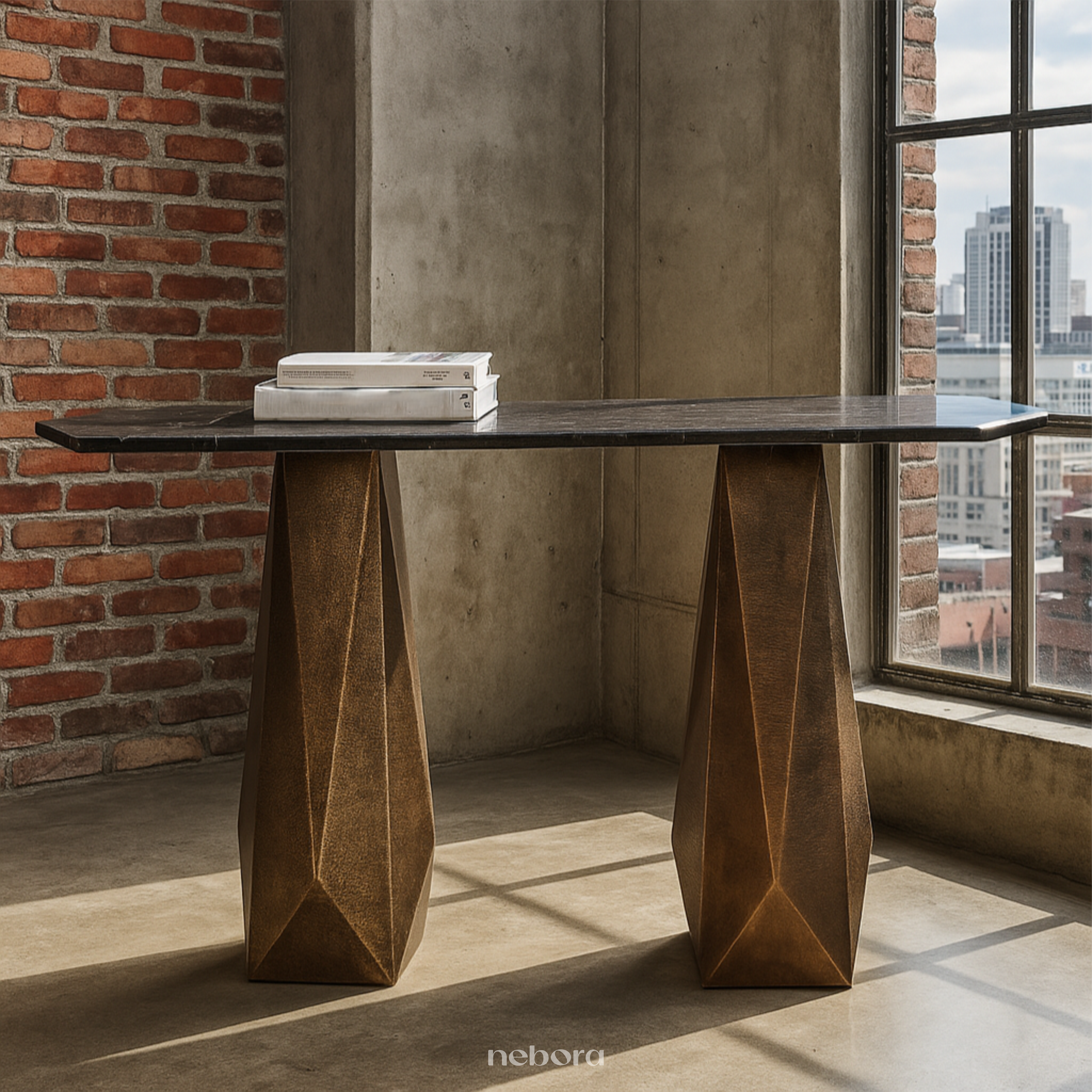 Facet Console Table Marble