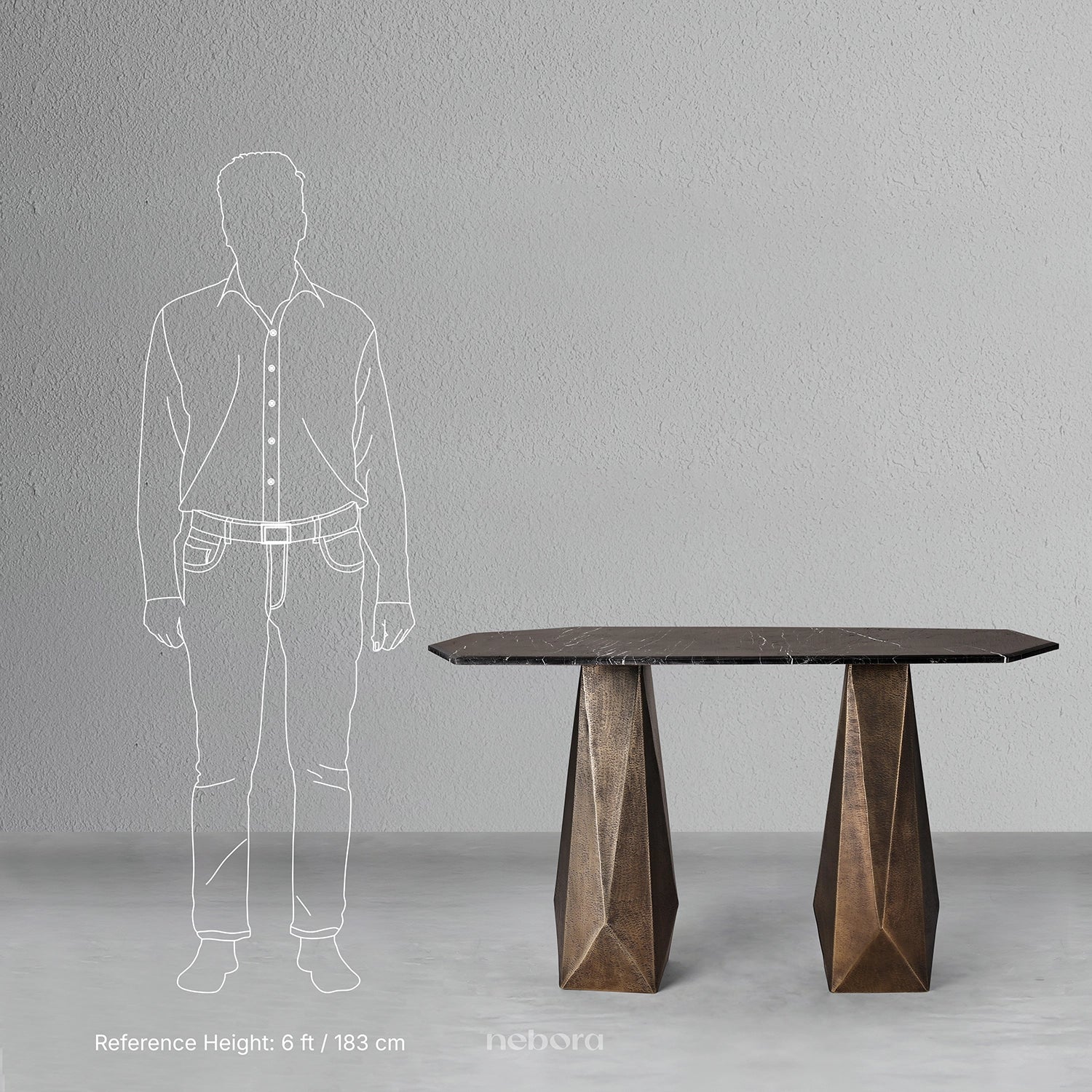 Facet Marble Console Table | Consoles - Nebora