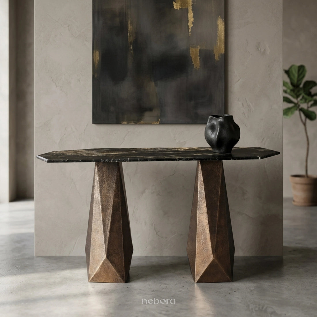 Facet Marble Console Table | Consoles - Nebora