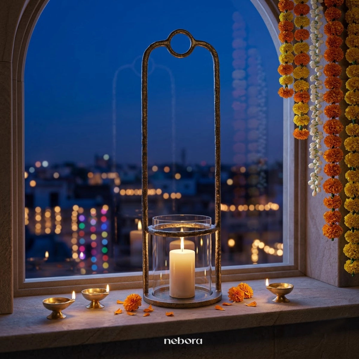 Oxidized Ember Lantern Small | Lanterns & Candle Holders - Nebora