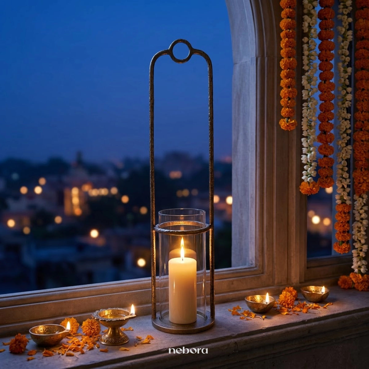 Oxidized Ember Lantern Large | Lanterns & Candle Holders - Nebora