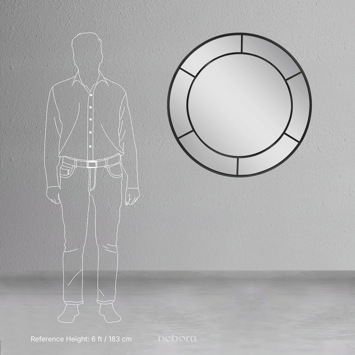 Portal Round Mirror Medium | Wall Mirrors - Nebora