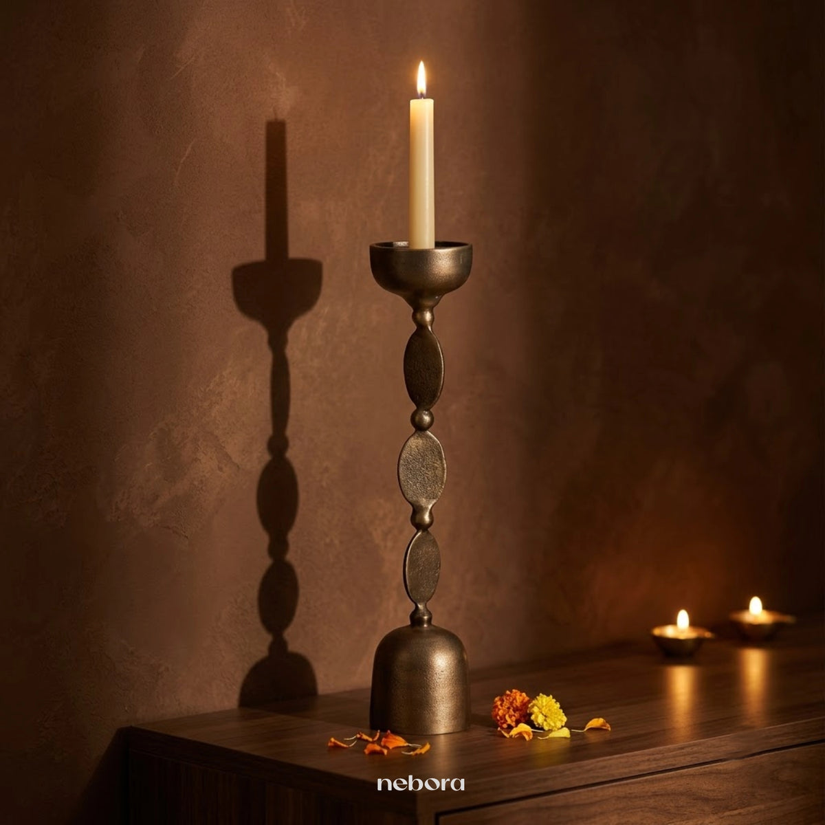 Orb Chain Candle Stand Small | Lanterns & Candle Holders - Nebora